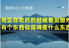 我正在吃药的时候看见窗外有个东西你觉得是什么东西