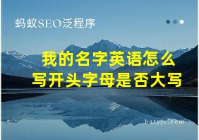 我的名字英语怎么写开头字母是否大写