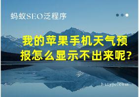 我的苹果手机天气预报怎么显示不出来呢?