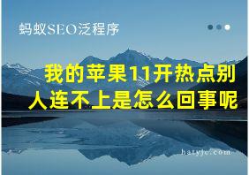 我的苹果11开热点别人连不上是怎么回事呢