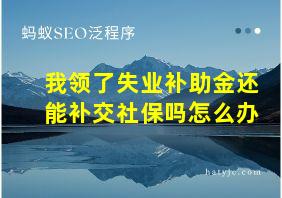 我领了失业补助金还能补交社保吗怎么办