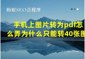 手机上图片转为pdf怎么弄为什么只能转40张图