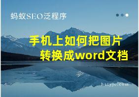 手机上如何把图片转换成word文档