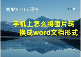 手机上怎么将图片转换成word文档形式