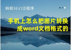 手机上怎么把图片转换成word文档格式的