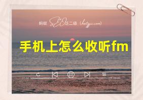 手机上怎么收听fm