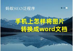 手机上怎样将图片转换成word文档