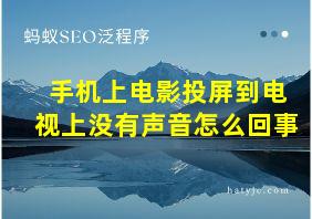 手机上电影投屏到电视上没有声音怎么回事