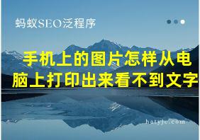 手机上的图片怎样从电脑上打印出来看不到文字