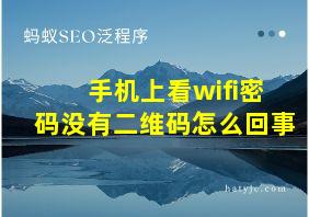 手机上看wifi密码没有二维码怎么回事