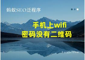 手机上wifi密码没有二维码