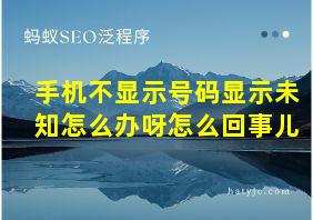 手机不显示号码显示未知怎么办呀怎么回事儿