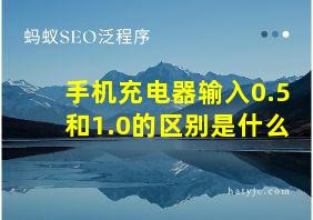 手机充电器输入0.5和1.0的区别是什么