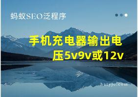 手机充电器输出电压5v9v或12v