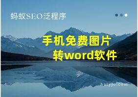 手机免费图片转word软件