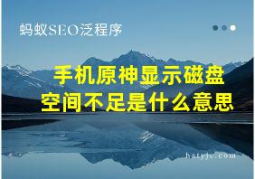 手机原神显示磁盘空间不足是什么意思