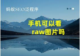 手机可以看raw图片吗