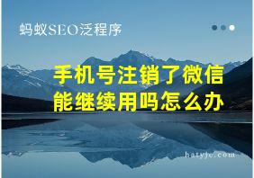 手机号注销了微信能继续用吗怎么办