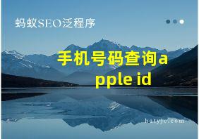 手机号码查询apple id