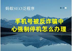 手机号被反诈骗中心强制停机怎么办理