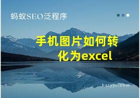 手机图片如何转化为excel