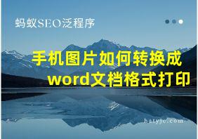 手机图片如何转换成word文档格式打印