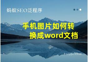 手机图片如何转换成word文档