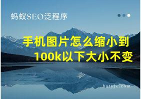 手机图片怎么缩小到100k以下大小不变