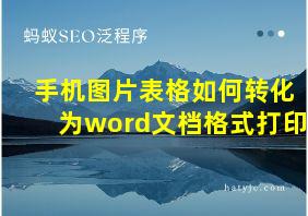 手机图片表格如何转化为word文档格式打印