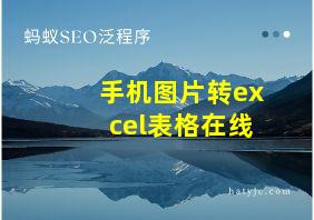 手机图片转excel表格在线