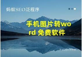 手机图片转word 免费软件