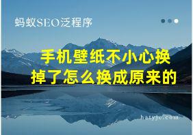 手机壁纸不小心换掉了怎么换成原来的