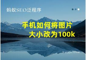 手机如何将图片大小改为100k