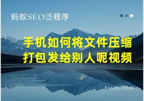 手机如何将文件压缩打包发给别人呢视频