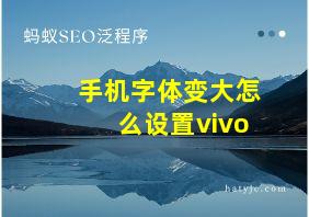 手机字体变大怎么设置vivo