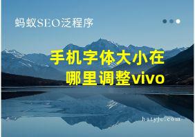 手机字体大小在哪里调整vivo