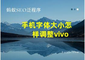 手机字体大小怎样调整vivo