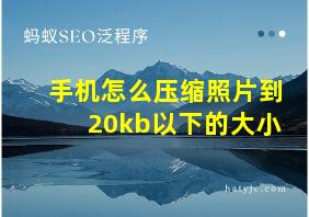 手机怎么压缩照片到20kb以下的大小