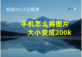 手机怎么将图片大小变成200k