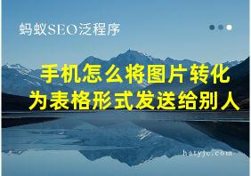 手机怎么将图片转化为表格形式发送给别人