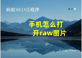 手机怎么打开raw图片