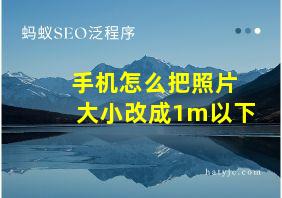 手机怎么把照片大小改成1m以下