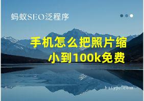 手机怎么把照片缩小到100k免费