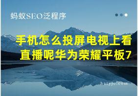 手机怎么投屏电视上看直播呢华为荣耀平板7