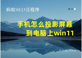 手机怎么投影屏幕到电脑上win11