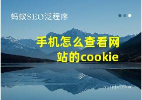 手机怎么查看网站的cookie