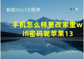 手机怎么样更改家里wifi密码呢苹果13