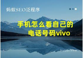 手机怎么看自己的电话号码vivo