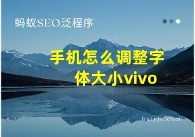 手机怎么调整字体大小vivo