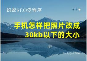 手机怎样把照片改成30kb以下的大小